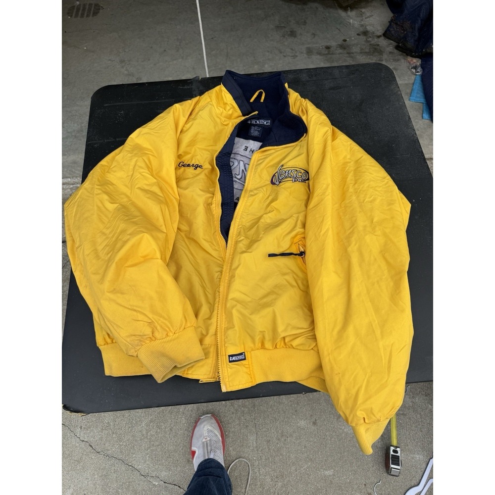 Vintage Vensco Inc Yellow Bomber Jacket Embroidered Workwear XL George